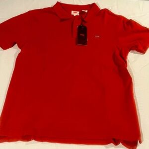 LEVI'S POLO SHIRT Size Small Short Sleeve Casual Regular Fit Red W/Tag